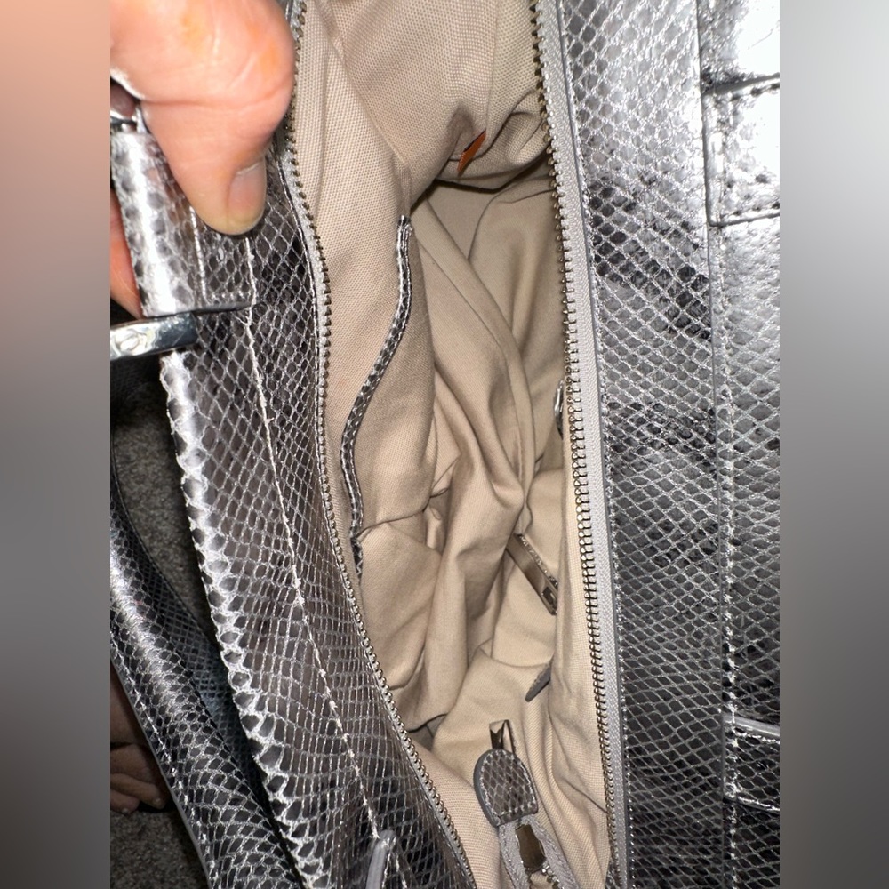 Tory Burch, Silver Python, Leather Crossbody/Hand… - image 4